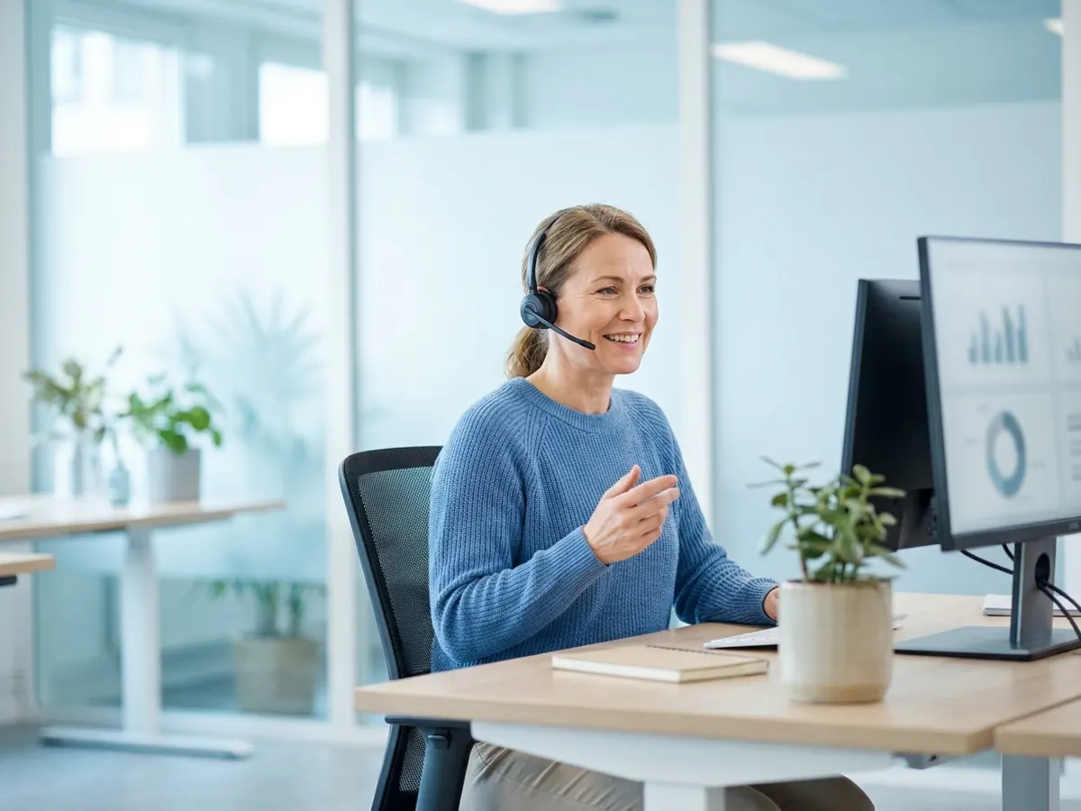 An intake specialist taking a call